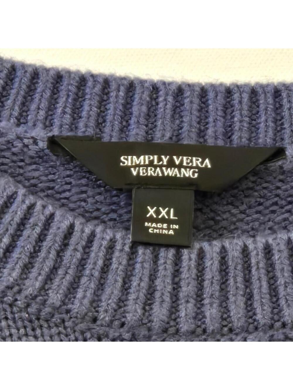 Simply Vera Vera Wang Women's Blue and Grey Sweatshirt